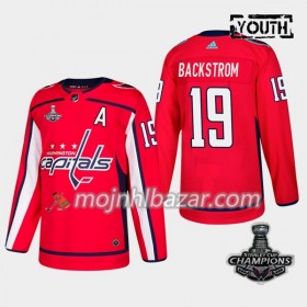 Dresovi Washington Capitals Nicklas Backstrom 19 2018 Stanley Cup Champions Adidas Crvena Authentic - Dječji